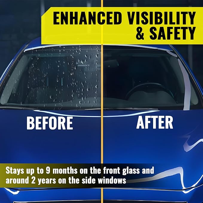Apex Glass 50ml Hydrophobic Ceramic Coating - Professional Rain Repellent for Windshields & Windows - Long Lasting Nano Silic