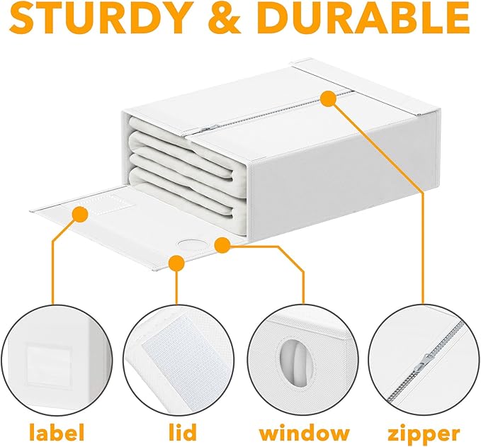SpaceAid 8 Pack Bed Sheet Organizers and Storage, Foldable Organizer for Linen Closet, Sheets Set Folder Keeper with Window X