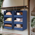 GRANNY SAYS 3-Shelf Closet Organizers and Storage, Foldable Hanging Closet Organizer, Closet Hanging Shelves with 2 Metal Hoo
