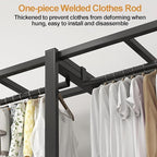 Foldable Portable Wardrobe Closet with Cover, Clothes Storage Closet, Clothing Racks for Hanging, Metal Organizer Rack Shelf 