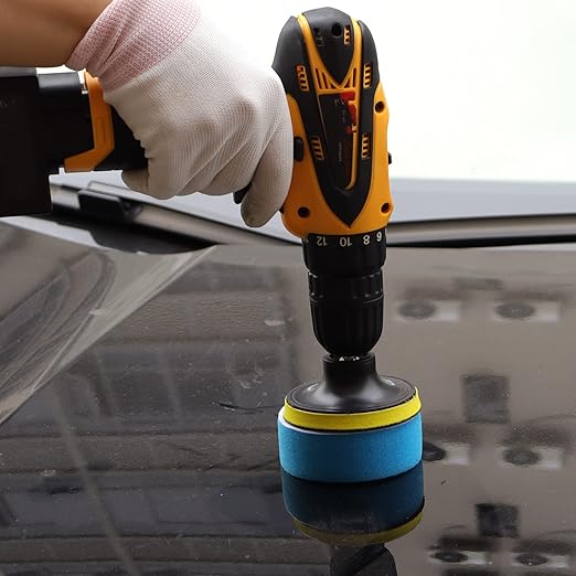 74PCS 3Inch Car Headlight Restoration and Polishing Kit, Sanding Discs with 1/4" and M10 Backing Pad,Scouring Pads, Interface