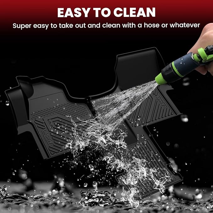 LASFIT Floor Mats for Mercedes Benz & Dodge Sprinter 2500/3500 2007-2018 (Fit for Cargo Van), All Weather TPE Floor Lienrs Custom Fit Sprinter 2007-2018 Car Mats, 1st Row & Center Aisle Liner