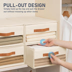 DIMJ Closet Organizers and Storage - Foldable Storage Bins with Drawers Fabric Stackable Storage Drawers with Clear Window,Fa
