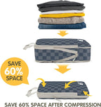 8 Set Compression Packing Cubes for Travel, Lightweight Dual Zipper Packing Cubes, Space-Saving Suitcase Organizer for Travel