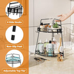 VITVITI 2 Tier Corner Bathroom Counter Organizer, Metal Bathroom Countertop Organizer Shelf Storage, Bath Room Sink Makeup Or