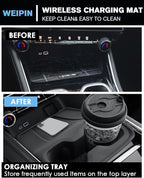 for 2-in-1 Cup Holder Insert&Wireless Charging Mat TPE Materials Compatible with 2024-2026 Chevy Traverse