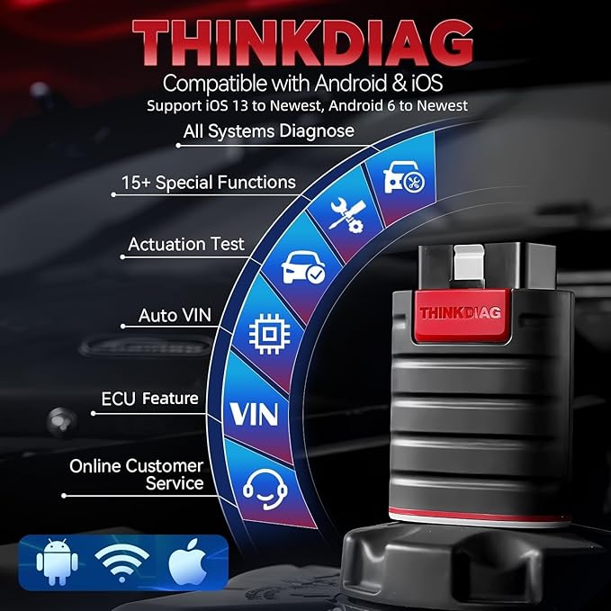Thinkdiag OBD2 Scanner Bluetooth Full System Bidirectional Diagnostic Scan Tool OE Level Code Reader with ECU Function 15+
