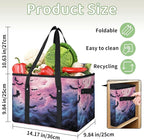 Reusable Grocery Bags Heavy Duty Shopping Bags Foldable Large Tote Bags with Long Handles & Hard Bottom