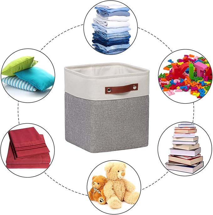 Kntiwiwo Fabric Storage Cubes 10.5”x10.5”x11” Cube Storage Bins for Closet Organizers and Storage Shelves Foldable Storage Bi