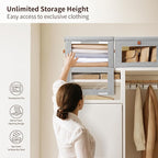 Homsorout Large Closet Storage Organizer - Clothes Storage Bins with Handles & Window, Collapsible Decorative Boxes with Lids