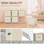 6 Cube Storage Organizer with Shelf Back to School Boxes 11 Inch Toy Storage Bins Closet Organizers Drawers Fabric Dresser fo