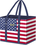 BALEINE 1Pk Reusable Grocery Bags, Foldable Shopping Bags for Groceries with Reinforced Bottom & Handles (Patriot Celebration)