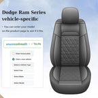 Coverado Leather Car Seat Covers, Waterproof Dooge Ram 1500 Seat Covers Compatible with 2002-2025 Dodge Ram 1500 2500 3500 wi