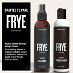 Frye Leather Care Kit – 4 Piece Set with U.S.-Made Leather Cleaner & Conditioner – Brush, Cloth, and Gift Box – Leather Shoe 