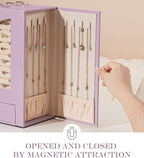 Homde Jewelry Organizer with Transparent Window Necklace Hooks Gift for Women Jewelry Box Display Case for Necklaces Rings Ea