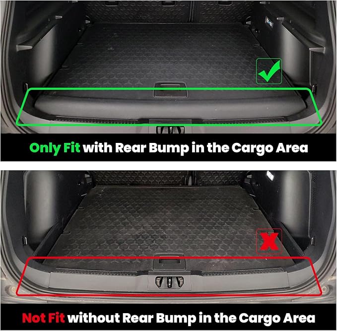 LASFIT Floor Mats and Cargo Mat for 2021-2026 Ford Bronco Sport Carpet Floor, Rear Bump in The Cargo Area, All Weather TPE SUV Floor Liners Cargo Area Custom Fit Trunk Mat