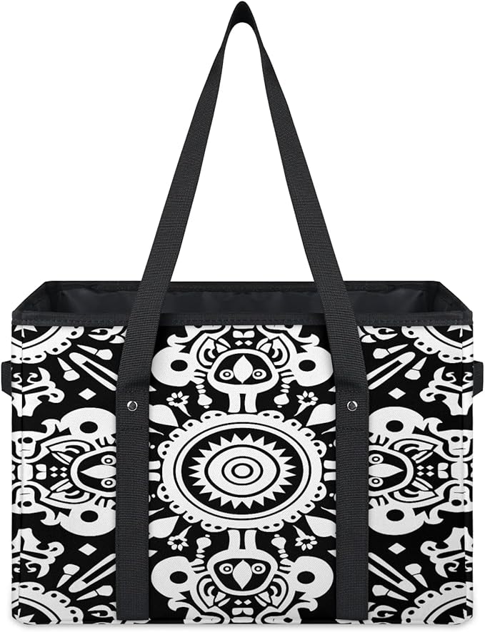 Reusable Grocery Bag, Foldable Large Shopping Tote Bag for Groceries Kitchen Picnic Car Trunk