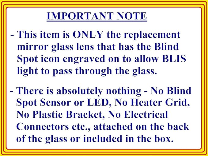 Blind Spot Mirror Glass With Full Size Adhesive for 2011-2023 Chrysler 300 Dodge Charger Passenger Side View Right RH