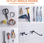 G.CORE Pegboard Organizer Accessories 18 Pack, Peg Board Hooks Assortment Organizer Accessory, Various Tools Storage Arrange 