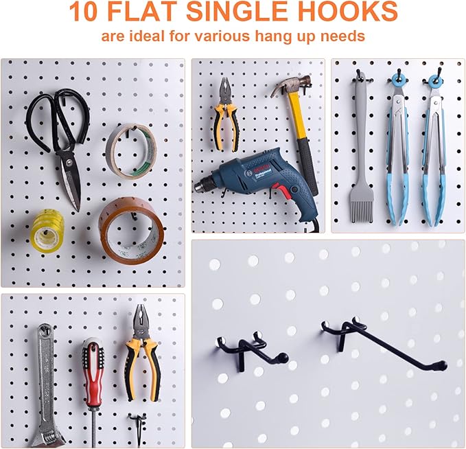 G.CORE Pegboard Organizer Accessories 18 Pack, Peg Board Hooks Assortment Organizer Accessory, Various Tools Storage Arrange 