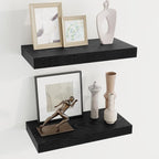 Dreamland 16 Inch Long Floating Shelves in Black,6.7 Inch Deep Floating Shelf for Wall,Large Display & Storage Shelf, Wall Sh