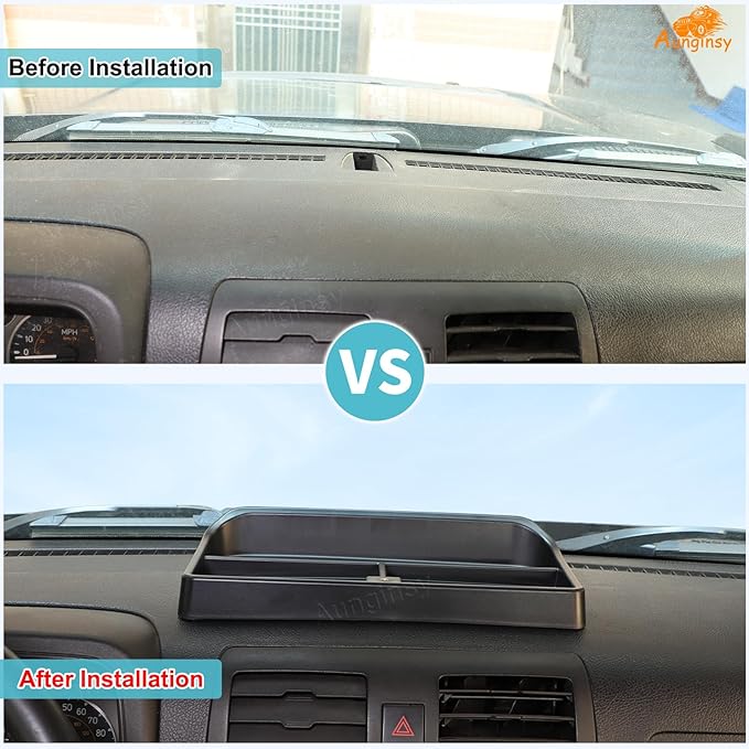 Aunginsy Center Console Dash Storage Tray Compatible with Hummer H3 2005 2006 2007 2008 2009, Car Dashboard Storage Box Organizer Holder Tray Dash Storage Insert Mounted Tray ABS Interior Accessories
