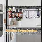 2 Pack Large Grid Wall Baskets with S-Hook - Gridwall Accessories Set Black Metal Hanging Shelf Basket Bins Organizer - Modul