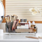 Booklov Roating Makeup Organizer for Vanity, Large Capacity Cosmetic Display Case, Clear Acrylic Countertop Beauty Storage Ho