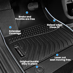 Auxko All Weather Floor Mats Cargo Mat Fit for Ford Bronco(Not Sport) 4Door 2026-2021 TPE Rubber Liners Set Bronco Accessories All Season Guard Odorless Anti-Slip Floor Mats Black