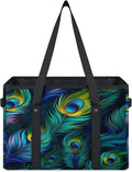 Reusable Grocery Bags Heavy Duty Shopping Bags Foldable Large Tote Bags with Long Handles & Hard Bottom