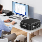 Fireproof Document Box with Lock, Safe Box for Important Documents, Fireproof & Water-Resistant Storage Organizer for Certifi