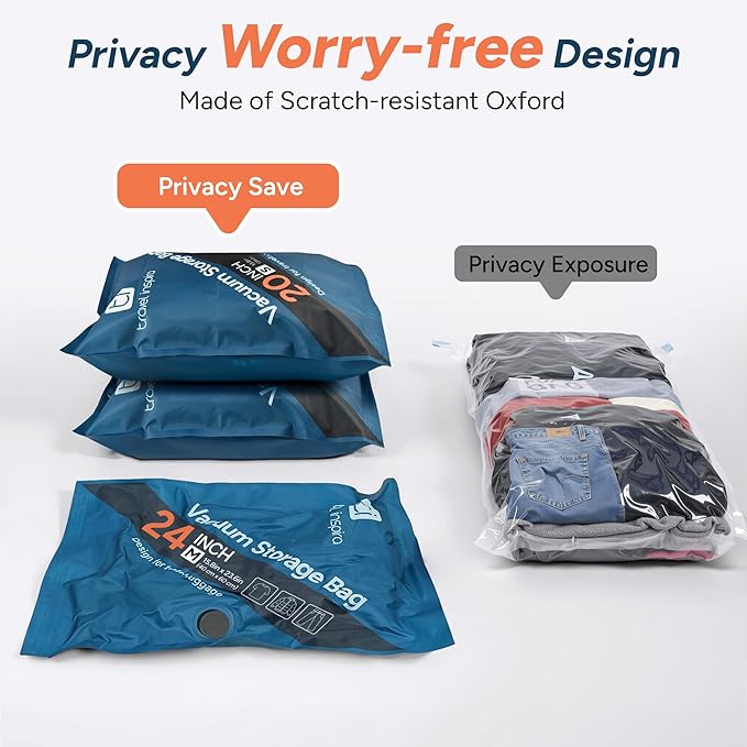 travel inspira 2026 Upgraded Vacuum Travel Bags Oxford Cloth Compression Packing Bags with Privacy Protection Space Saver for