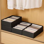 4 Packs T-shirt Drawer Organizers for Clothing,10 Grids Compartment Wardrobe Storage Box, Washable Clothes Organizer for Fold