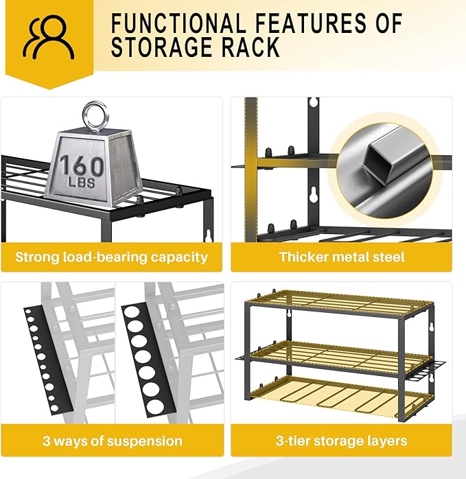 Spacecare Power Tool Organizer- Power Drill Tool Holder- Heavy Duty Tool Shelf & 2 Pack 3 Layers Tool Rack Cordless Drill Hol
