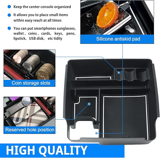SHAOHAO for 2025 2026 Nissan Frontier Center Console Organizer Tray 2022-2025 2026 Nissan Frontier (S/SV/Pro-X/Pro-4X/SL) Console Tray Frontier 2023 2024 2025 2026 Accessories Armrest Box Organizer