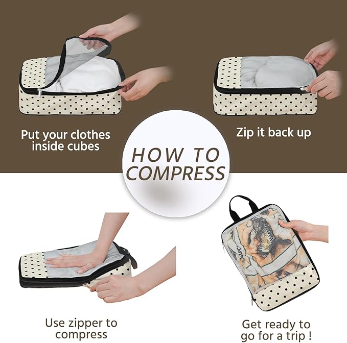 7 Pcs Compression Packing Cubes for Travel, Waterproof Suitcase Luggage Backpack Organizer with Toiletry Bag Travel Essential