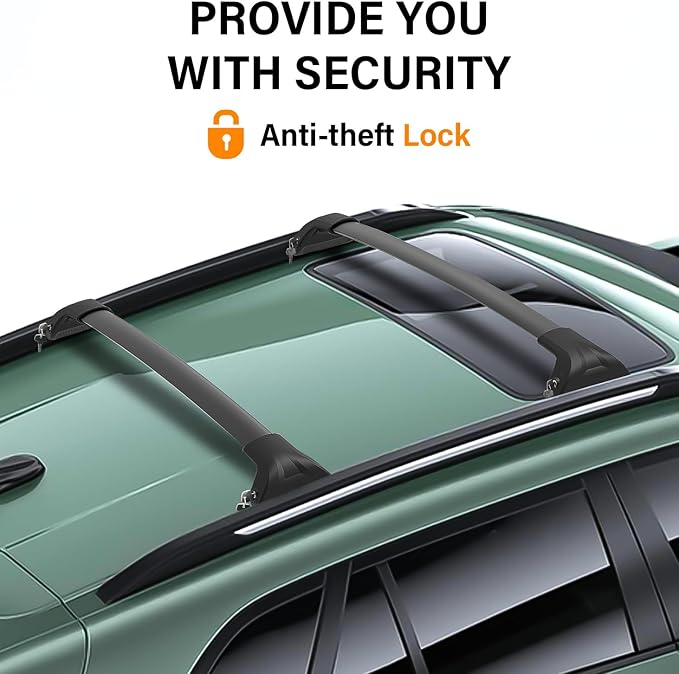 300lbs Lockable Roof Rack Cross Bars Compatible with 2023 2024 2025 Chevrolet Chevy Trax 2RS ACTIV LT, Aluminum Roof Rails Crossbar for Cargo Carrier Luggage Kayak Canoe Snowboard