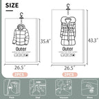 Meetall 4Pack Hanging Vacuum Storage Bag Reusable Space Saver Compressed Bag with Hangers.2pcs in 26.3x35.4inch(67x90cm) and 