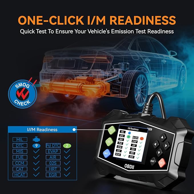 Enhanced OBD2 Scanner Diagnostic Tool - Check Engine Code Reader with Battery Tester, EVAP, Live Data, Mode 6/8, Professional