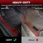 LASFIT Floor Mats for Toyota Tacoma 2024-2026 Double Cab Gas (Only Fit Manual Tran) All Weather TPE Floor Liners for Custom Fit Tacoma Front&Rear 2 Row Mats (Not Fit Xtra Cab or Hybrid or Auto Trans)