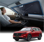 Windshield Sun Shade Umbrella for Honda CRV - [Vinyl Coating Heat Shield] Protect Car from Sun Rays & Heat Damage Keep Cool and Protect Interior, Spring Structure Edge