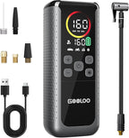 GOOLOO GT160 DUAL Tire Inflator Portable Air Compressor, 4X Faster Dual Cylinder & Upgraded Color LED Screen Portable Air Pump for Car Tires, Auto Shut-off Electric Bike Tire Pump with Pressure Gauge
