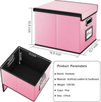 Huolewa Portable Leather File Organizer Boxes with Lids, Office Document Boxes Organizer, Filing Boxes, Decorative Small File