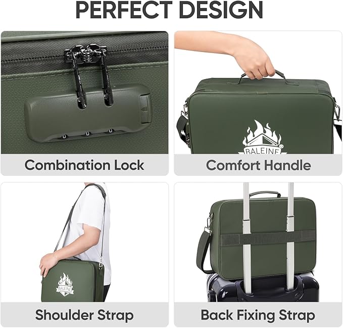 BALEINE Fireproof Document Box with Lock, Portable Fireproof Document Bag Waterproof Fire Proof File Boxes for Documents, Fil