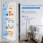 Univivi 6-Shelf Baby Door Storage Over Door Fabric Hanging Organizer with 10 Deep Pockets and 4 Small PVC Pockets Wall Mount 