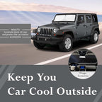 Sunshade Sun Shade for 2018-2024 2025 Jeep Wrangler JL JLu JK JKU Windshield Cover Custom Fit 2020-2025 2026 Jeep Gladiator Front Window Shields Protector 210T Reflective Blocks UV Rays Keep Cool