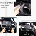 Steering Wheel Cover for Tesla Yoke Steering Wheel, Car Steering Wheel Cover for Tesla Model S 2021-Present/Model X 2021-Present Steering Wheel Accessories Black