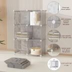 UNKU Cube Storage Organizer, 16 Cube Closet Organizer Storage Shelves, DIY Stackable Bookcase, Clothes Organizer Shelf for Cl
