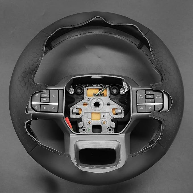 MEWANT Steering Wheel Covers for Ford F-150 2021-2023 / F-150 Lightning 2022-2023 Hand-Stitched F150 Steering Wheel Wrap