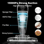 Intercleaner Corded Vacuum Cleaner, 15KPa Powerful Suction with 400W Motor, 12 in 1 Lightweight Bagless Stick Vac with Handhe